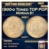 YO 1900-o Morgan Dollar Toned TOP POP! $1 ms67+ SE