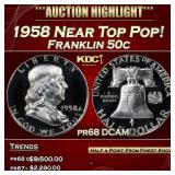 IE 1958 Proof Franklin Half Dollar Near Top Pop! 5
