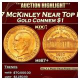 IE 1917 McKinley Gold Commem Dollar Near Top Pop!