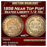 PCGS 1858 Seated Liberty Half Dime Near Top Pop! 1
