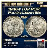 YO 1946-s Walking Liberty Half Dollar TOP POP! 50c