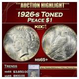 1926-s Peace Dollar Toned $1 ms65+ SEGS