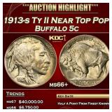 IO 1913-s Ty II Buffalo Nickel Near Top Pop! 5c ms
