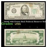 1934C $50 Green Seal Federal Reserve Note Grades v