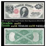 1917 $1 Large Size Legal Tender Note Grades Select