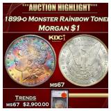 1899-o Morgan Dollar Monster Rainbow Toned $1 ms67