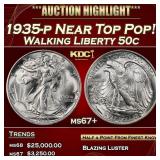 IE 1935-p Walking Liberty Half Dollar Near Top Pop