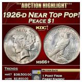 1926-d Peace Dollar Near Top Pop! $1 ms66+ SEGS