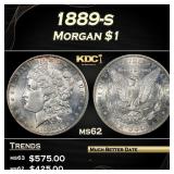 1889-s Morgan Dollar $1 Grades ms62