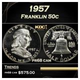 1957 Proof Franklin Half Dollar 50c Grades pr68 ca