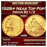 IE 1928-p Gold Indian Quarter Eagle Near Top Pop!