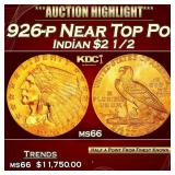 IE 1926-p Gold Indian Quarter Eagle Near Top Pop!