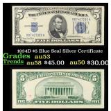 1934D $5 Blue Seal Silver Certificate Grades Selec