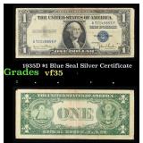 1935D $1 Blue Seal Silver Certificate Grades vf++