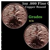 1oz .999 Fine Copper Bullion Round -Nordic Creatur