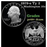 1979-s Ty 2 Proof Washington Quarter 25c Grades GE