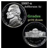 1997-s Proof Jefferson Nickel 5c Grades GEM++ Proo