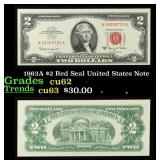 1963A $2 Red Seal United States Note Grades Select