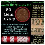 BU Shotgun Lincoln 1c roll, 1975-p 50 pcs Dunbar W