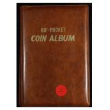 60 Pocket Coin Album Book Filled W/ 60 Various For