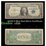 1957B $1 Blue Seal Silver Certificate Grades vf++