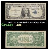 1957A $1 Blue Seal Silver Certificate Grades vf++