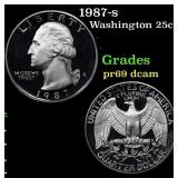 1987-s Proof Washington Quarter 25c Grades GEM++ P