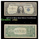1957A $1 Blue Seal Silver Certificate Grades vf++