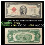 1928D $2 Red Seal United States Note Grades vf+