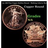 1oz .999 Fine Copper Bullion Round - Walking Liber
