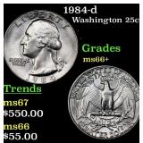 1984-d Washington Quarter 25c Grades GEM++ Unc
