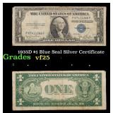 1935D $1 Blue Seal Silver Certificate Grades vf+