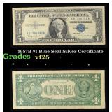 1957B $1 Blue Seal Silver Certificate Grades vf+