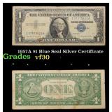 1957A $1 Blue Seal Silver Certificate Grades vf++