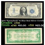 1934 $1 Blue Seal Silver Certificate Grades vf++