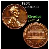 1962 Proof Lincoln Cent 1c Grades Gem++ Proof Red