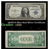 1935D $1 Blue Seal Silver Certificate Grades vf++