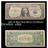 1957 $1 Blue Seal Silver Certificate Grades vf++