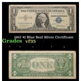 1957 $1 Blue Seal Silver Certificate Grades vf++