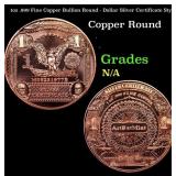1oz .999 Fine Copper Bullion Round - Dollar Silver