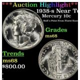 *Highlight* 1938-s Mercury Dime Near Top Pop! 10c