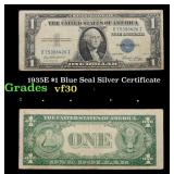 1935E $1 Blue Seal Silver Certificate Grades vf++