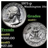 1971-p Washington Quarter 25c Grades GEM+ Unc