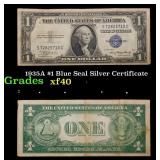 1935A $1 Blue Seal Silver Certificate Grades xf