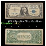 1957 $1 Blue Seal Silver Certificate Grades vf++