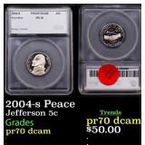 2004-s Peace Proof Jefferson Nickel 5c pr70 dcam S