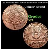 1oz .999 Fine Copper Bullion Round - Back the Blue