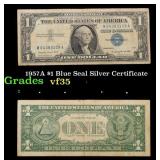 1957A $1 Blue Seal Silver Certificate Grades vf++