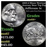 2005-d Bison Jefferson Nickel Westward Journey Nea