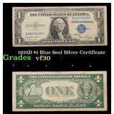 1935D $1 Blue Seal Silver Certificate Grades vf++